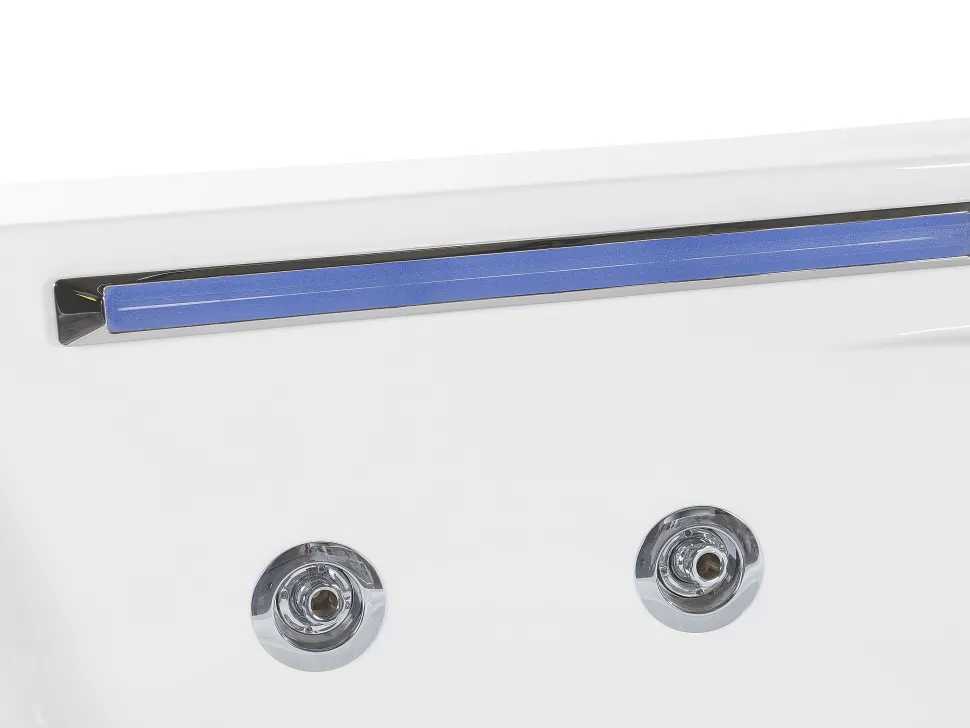 Banheira De Hidromassagem De Canto Em Acrilico Branco Com Led 211 X 150 Cm Caceres