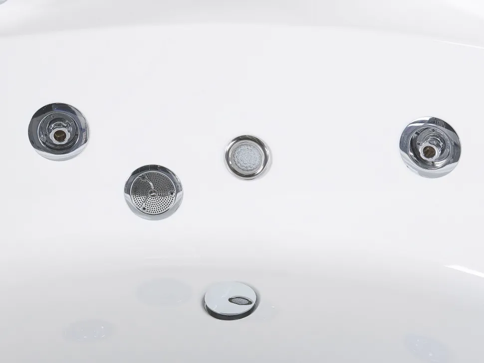 Banheira De Hidromassagem De Canto Em Acrilico Branco Com Led 211 X 150 Cm Caceres