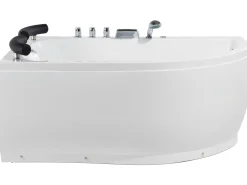 Banheira De Hidromassagem De Canto Versao A Direita Em Acrilico Branco Com Led 160 X 113 Cm Paradiso