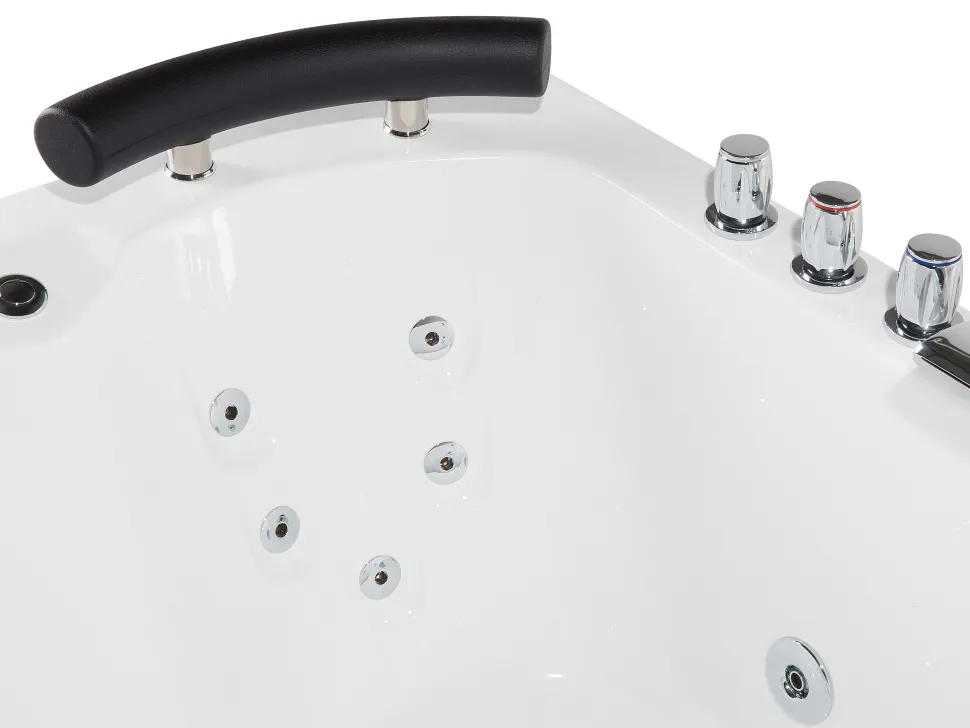 Banheira De Hidromassagem De Canto Versao A Direita Em Acrilico Branco Com Led 160 X 113 Cm Paradiso