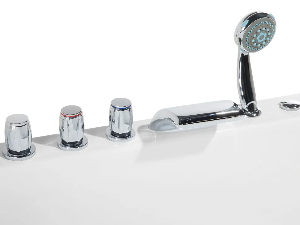 Banheira De Hidromassagem De Canto Versao A Direita Em Acrilico Branco Com Led 160 X 113 Cm Paradiso