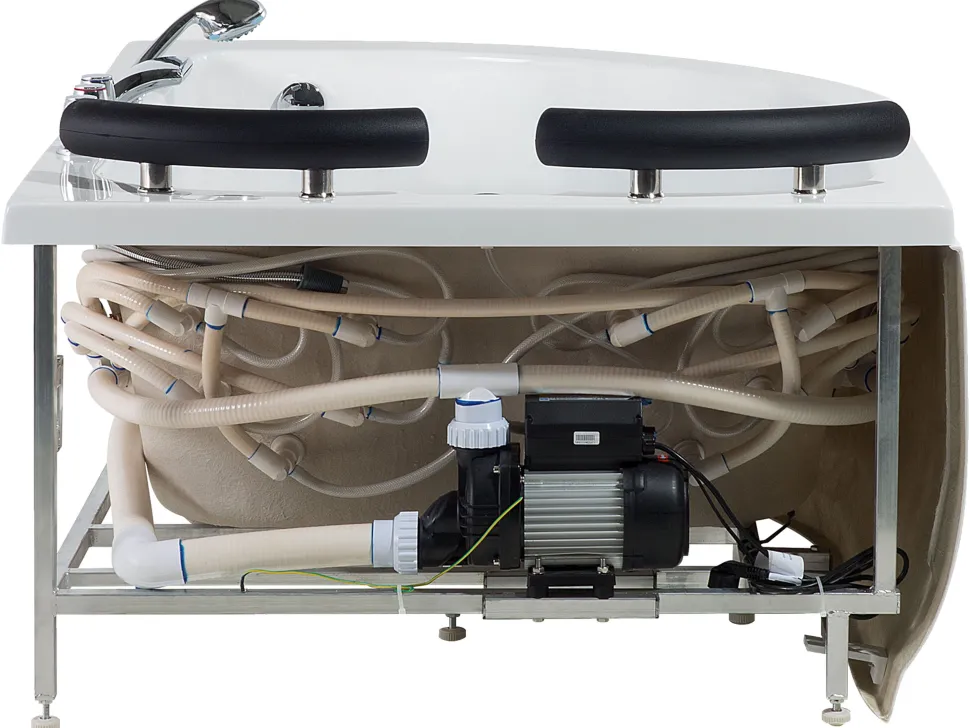 Banheira De Hidromassagem De Canto Versao A Direita Em Acrilico Branco Com Led 160 X 113 Cm Paradiso