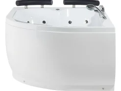 Banheira De Hidromassagem De Canto Versao A Direita Em Acrilico Branco Com Led 160 X 113 Cm Paradiso