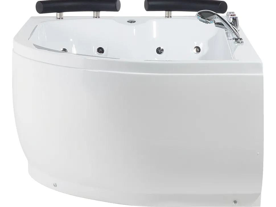 Banheira De Hidromassagem De Canto Versao A Direita Em Acrilico Branco Com Led 160 X 113 Cm Paradiso