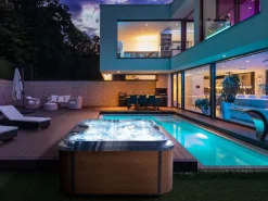 Banheira De Hidromassagem Para Exterior Em Acrilico Azul 180 X 215 Cm Arcelia