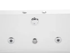 Banheira De Hidromassagem De Canto Em Acrilico Branco Com Led 140 X 140 Cm Meves