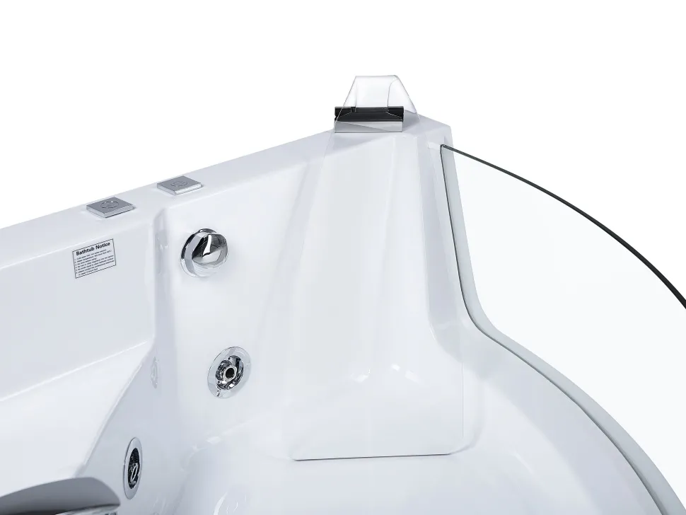 Banheira De Hidromassagem De Canto Em Acrilico Branco Com Led 190 X 135 Cm Marina