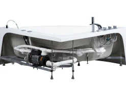 Banheira De Hidromassagem De Canto Em Acrilico Branco Com Led 190 X 135 Cm Marina