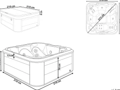 Banheira De Hidromassagem De Exterior Em Acrilico Azul 210 X 210 Cm Tularosa