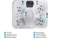 Banheira De Hidromassagem Para Exterior Em Acrilico Branco 180 X 215 Cm Arcelia