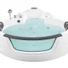 Banheira De Hidromassagem De Canto Em Acrilico Branco Com Led 140 X 140 Cm Martinica Ii