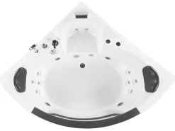 Banheira De Hidromassagem De Canto Em Acrilico Branco Com Led 140 X 140 Cm Martinica Ii