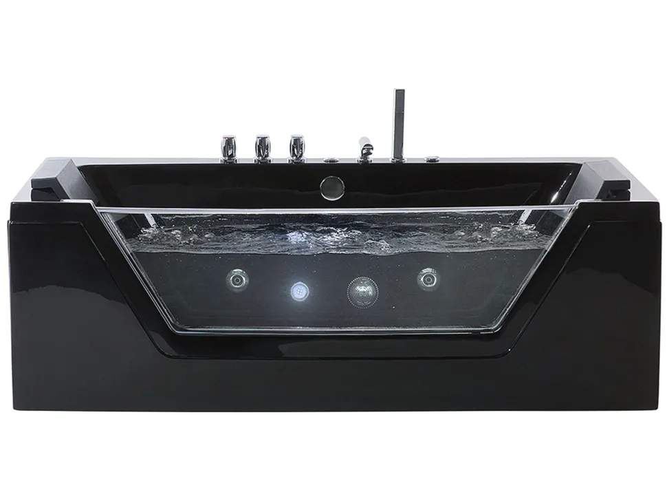 Banheira De Hidromassagem Em Acrilico Preto Com Led 153 X 71 Cm Samana