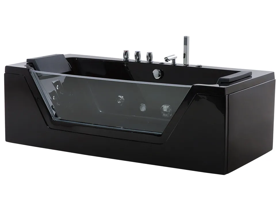 Banheira De Hidromassagem Em Acrilico Preto Com Led 153 X 71 Cm Samana