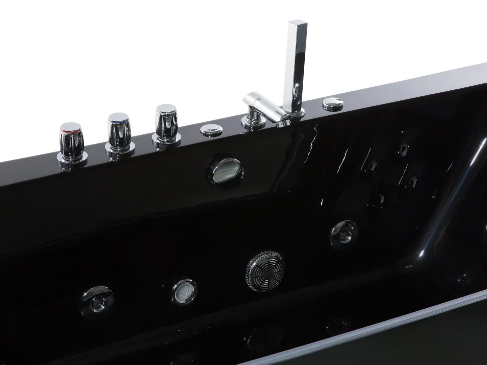 Banheira De Hidromassagem Em Acrilico Preto Com Led 153 X 71 Cm Samana