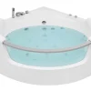 Banheira De Hidromassagem De Canto Em Acrilico Branco Com Led 201 X 150 Cm Mangle