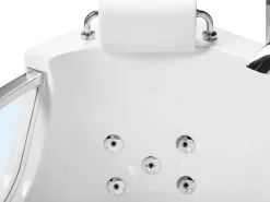 Banheira De Hidromassagem De Canto Em Acrilico Branco Com Led 201 X 150 Cm Mangle