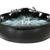 Banheira De Hidromassagem De Canto Em Acrilico Preto Com Led 145 X 145 Cm Senado