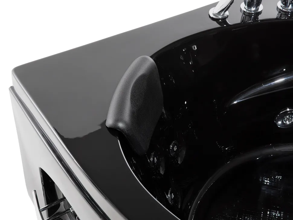 Banheira De Hidromassagem De Canto Em Acrilico Preto Com Led 214 X 155 Cm Martinica