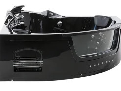 Banheira De Hidromassagem De Canto Em Acrilico Preto Com Led 214 X 155 Cm Martinica