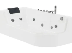 Banheira De Hidromassagem De Canto Em Acrilico Branco Com Led 170 X 80 Cm Acuario