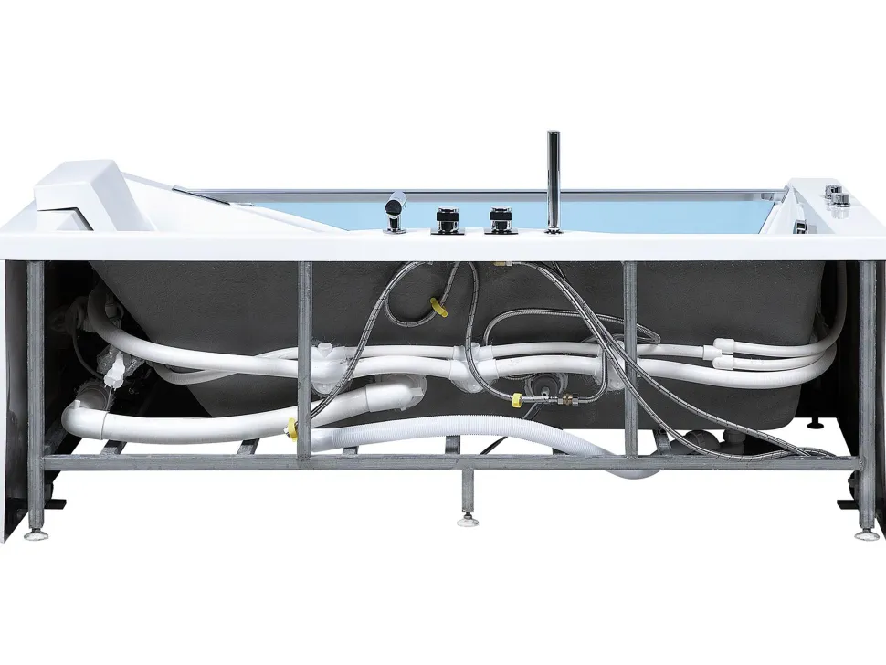 Banheira De Hidromassagem Em Acrilico Branco Com Led 180 X 90 Cm Marquis