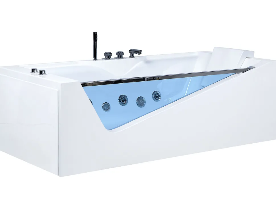 Banheira De Hidromassagem Em Acrilico Branco Com Led 180 X 90 Cm Marquis
