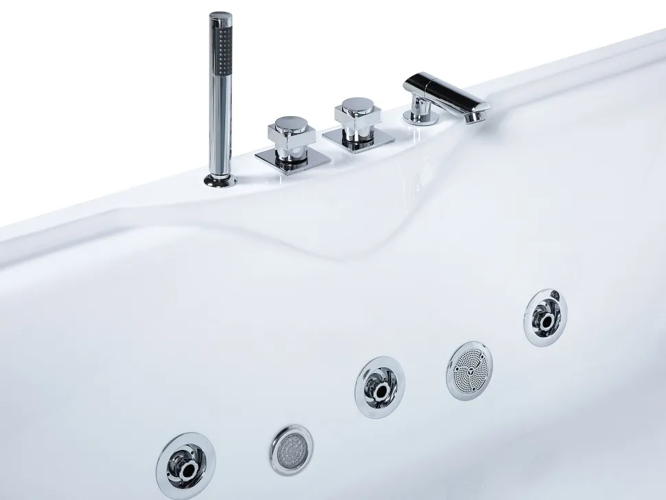 Banheira De Hidromassagem Em Acrilico Branco Com Led 180 X 90 Cm Marquis
