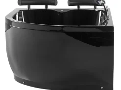 Banheira De Hidromassagem De Canto Versao A Direita Em Acrilico Preto Com Led 160 X 113 Cm Paradiso