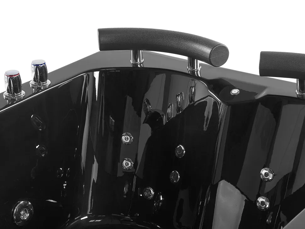 Banheira De Hidromassagem De Canto Versao A Direita Em Acrilico Preto Com Led 160 X 113 Cm Paradiso