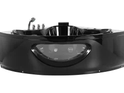 Banheira De Hidromassagem De Canto Em Acrilico Preto Com Led 146 X 146 Cm Tocoa