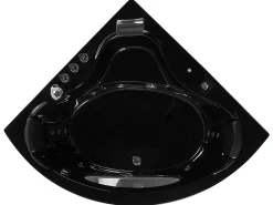 Banheira De Hidromassagem De Canto Em Acrilico Preto Com Led 146 X 146 Cm Tocoa