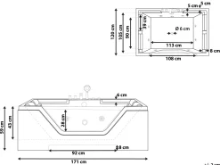 Banheira De Hidromassagem Em Acrilico Branco 170 X 120 Cm Huaraz