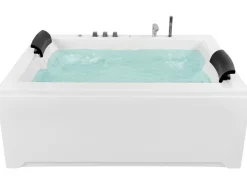 Banheira De Hidromassagem Em Acrilico Branco Com Led 183 X 142 Cm Salamanca