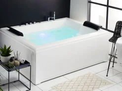Banheira De Hidromassagem Em Acrilico Branco Com Led 183 X 142 Cm Salamanca