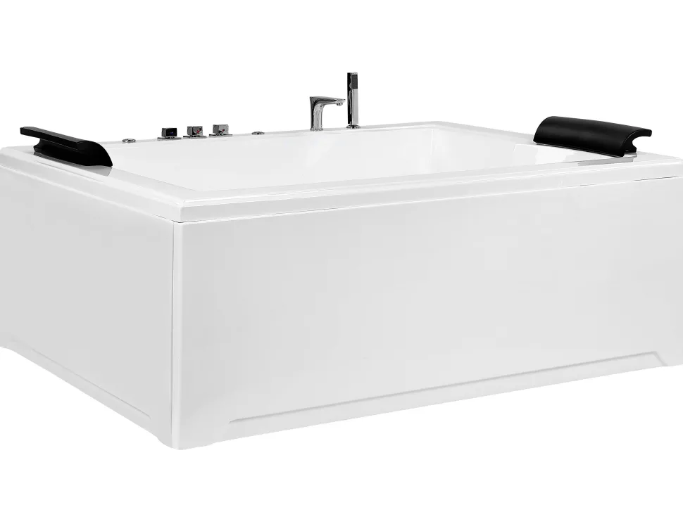 Banheira De Hidromassagem Em Acrilico Branco Com Led 183 X 142 Cm Salamanca