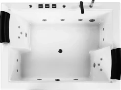 Banheira De Hidromassagem Em Acrilico Branco Com Led 183 X 142 Cm Salamanca