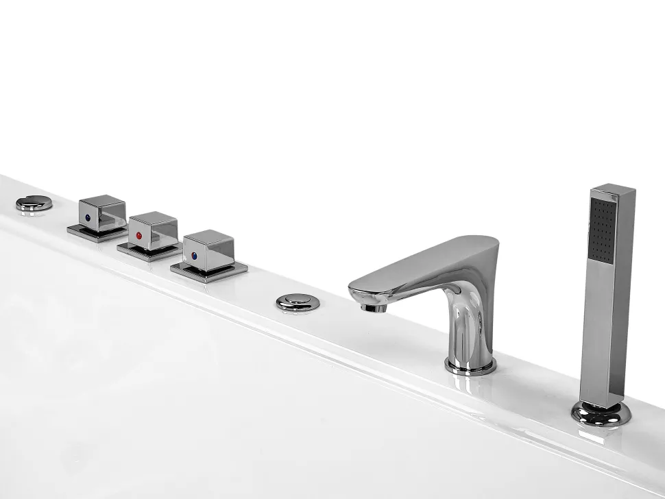 Banheira De Hidromassagem Em Acrilico Branco Com Led 183 X 142 Cm Salamanca