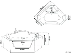 Banheira De Hidromassagem De Canto Em Acrilico Branco 135 X 135 Cm Cantalla