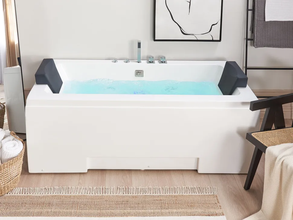 Banheira De Hidromassagem Em Acrilico Branco Com Led 170 X 75 Cm Galley