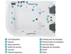 Banheira De Hidromassagem Versao A Esquerda Em Acrilico Branco 170 X 119 Cm Bayamo