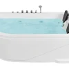 Banheira De Hidromassagem De Canto Esquerdo Em Acrilico Branco Com Led 180 X 120 Cm Calama