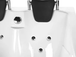 Banheira De Hidromassagem De Canto Esquerdo Em Acrilico Branco Com Led 180 X 120 Cm Calama