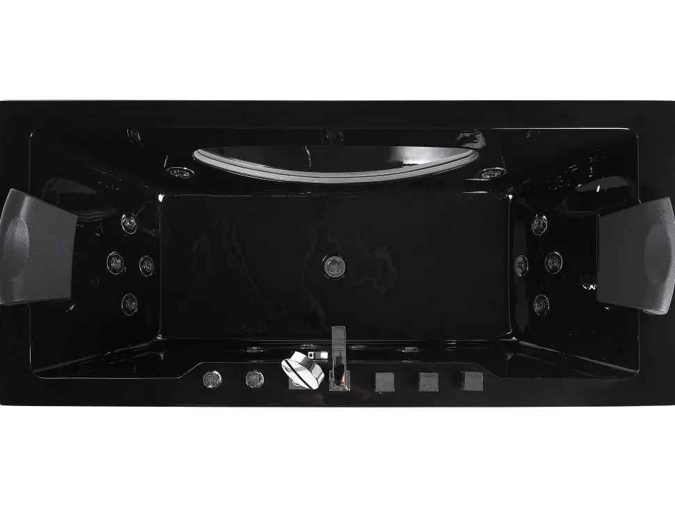 Banheira De Hidromassagem Em Acrilico Preto Com Led 170 X 80 Cm Hawes