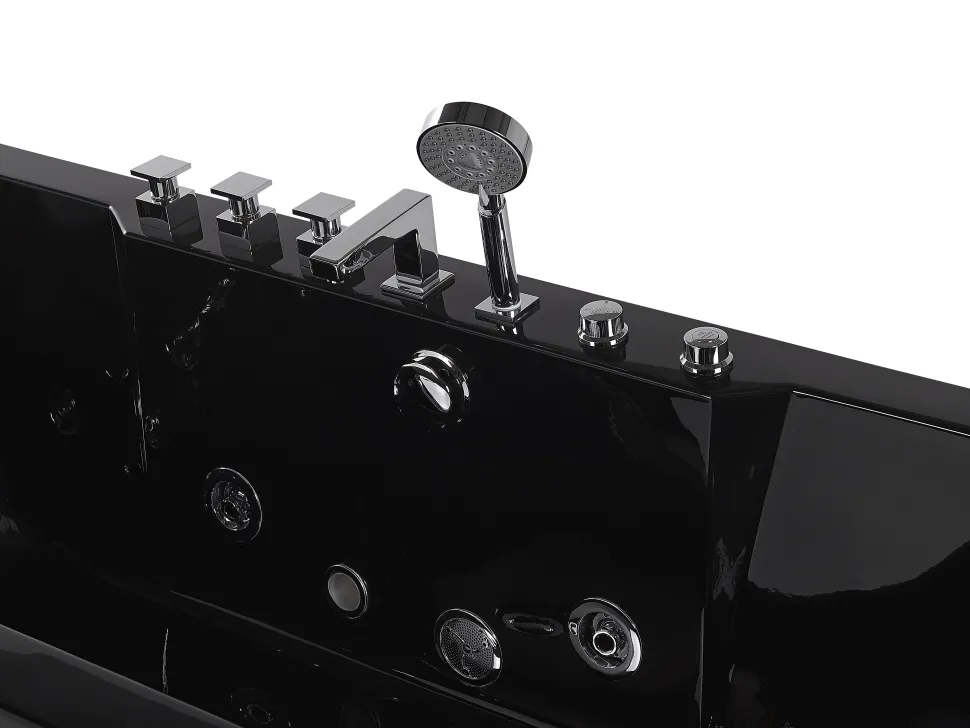 Banheira De Hidromassagem Em Acrilico Preto Com Led 170 X 80 Cm Hawes