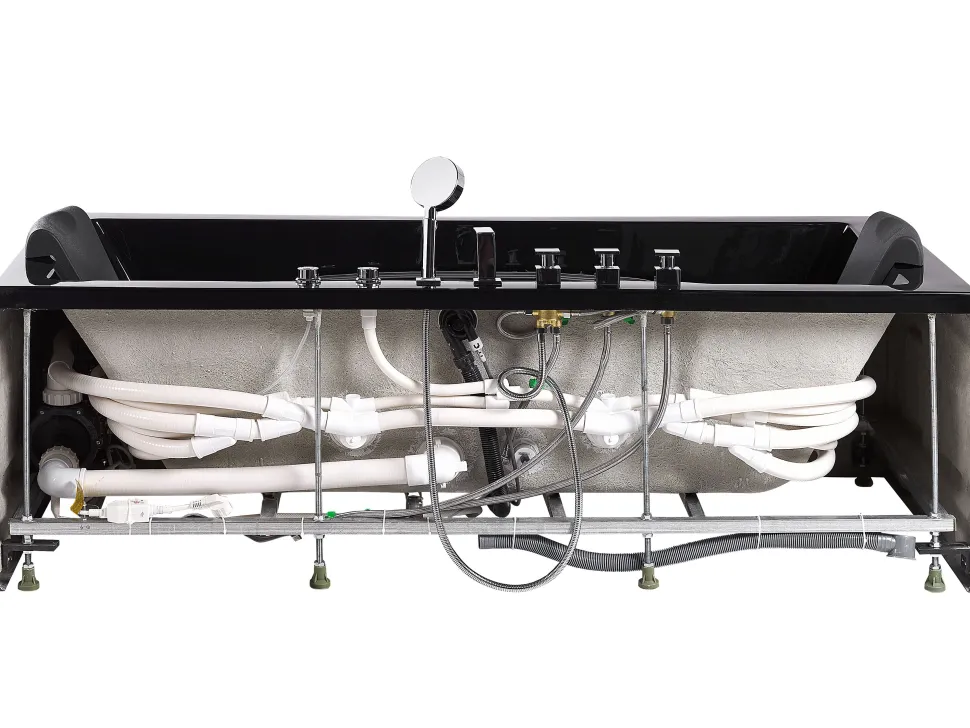 Banheira De Hidromassagem Em Acrilico Preto Com Led 170 X 80 Cm Hawes