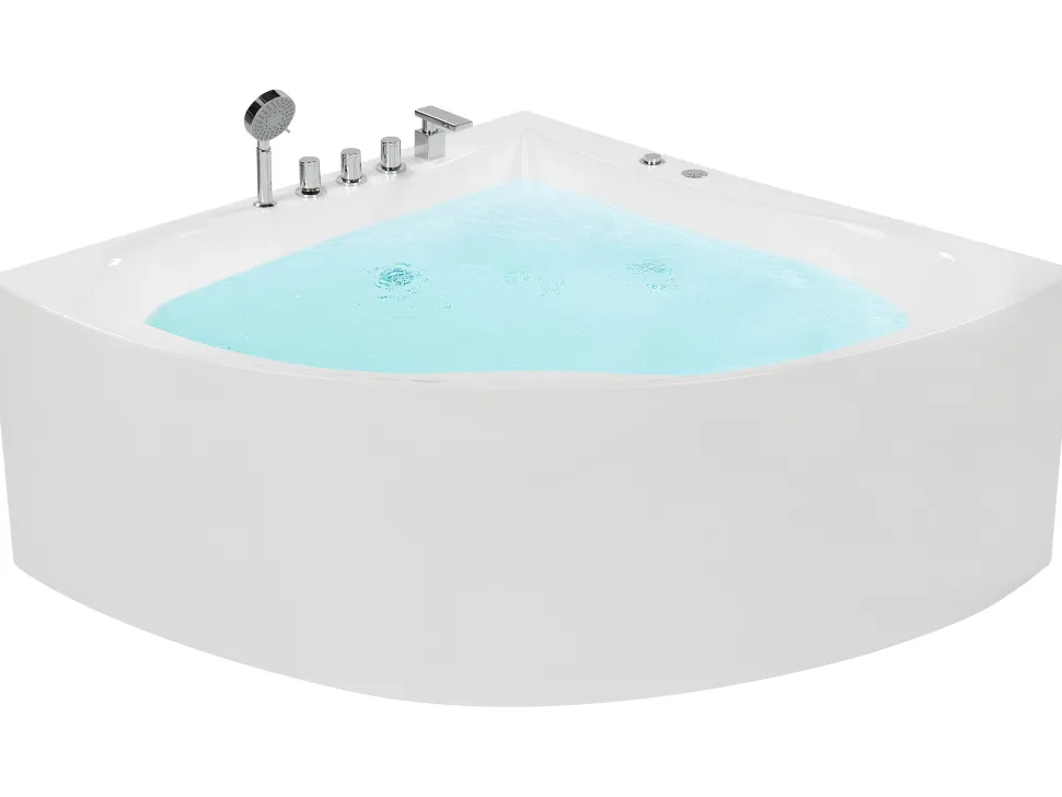 Banheira De Hidromassagem De Canto Em Acrilico Branco 133 X 133 Cm Islita
