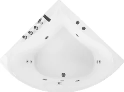 Banheira De Hidromassagem De Canto Em Acrilico Branco 133 X 133 Cm Islita