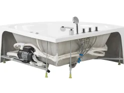 Banheira De Hidromassagem De Canto Em Acrilico Branco 133 X 133 Cm Islita