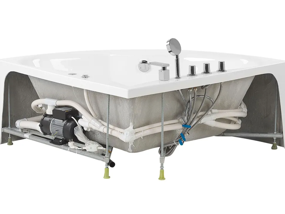 Banheira De Hidromassagem De Canto Em Acrilico Branco 133 X 133 Cm Islita